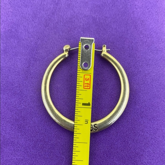 💛 Guess Gold and Silver Classic Hoop Earrings - Picture 2 of 5